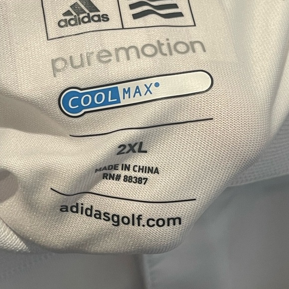 Adidas Golf Puremotion Cool max Short Sleeve Size  2XL - Picture 6 of 6